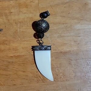 Brassy Boho Faux Tooth Pendant